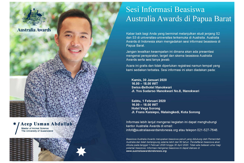 Australia Awards Postgraduate Scholarships Info Session in Manokwari and Sorong